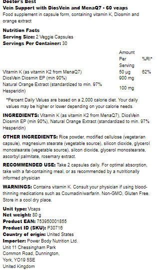 Vein Support with DiosVein and MenaQ7 - Doctor's Best