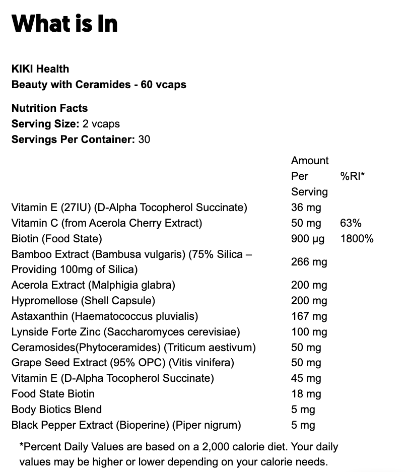 Beauty with Ceramides 60 VCAPS - KIKI Health