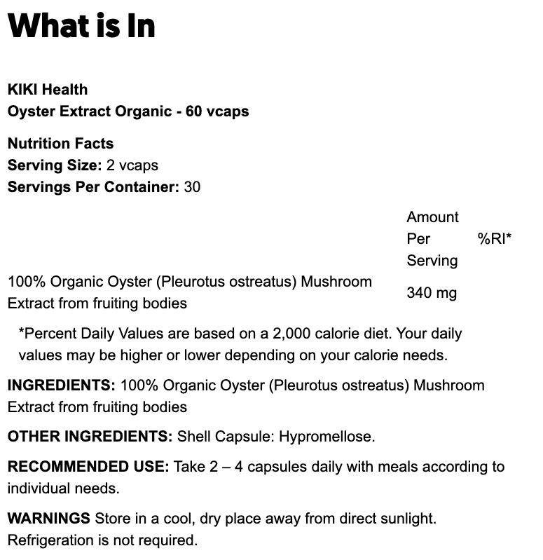 Oyster Extract Organic - 60 vcaps