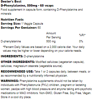 D-Phenylalanine - Doctor's Best