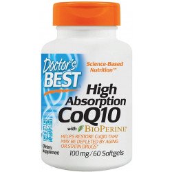 High Absorption CoQ10 with BioPerine 100mg - 60 softgels- Doctor's Best